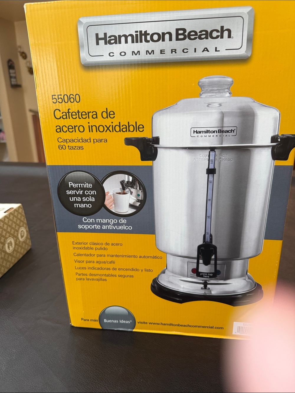 Hamilton Beach Stainless Steel Coffee Urn - Silver and Black - Picture 3 of 3
